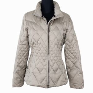 ROPER Fitted Gold Diamond Quilted Zip Puffer Jacket (L)